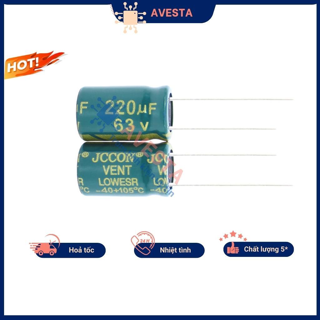 Tụ hóa 220uf 63v 10x17mm tần số cao chính hãng avesta