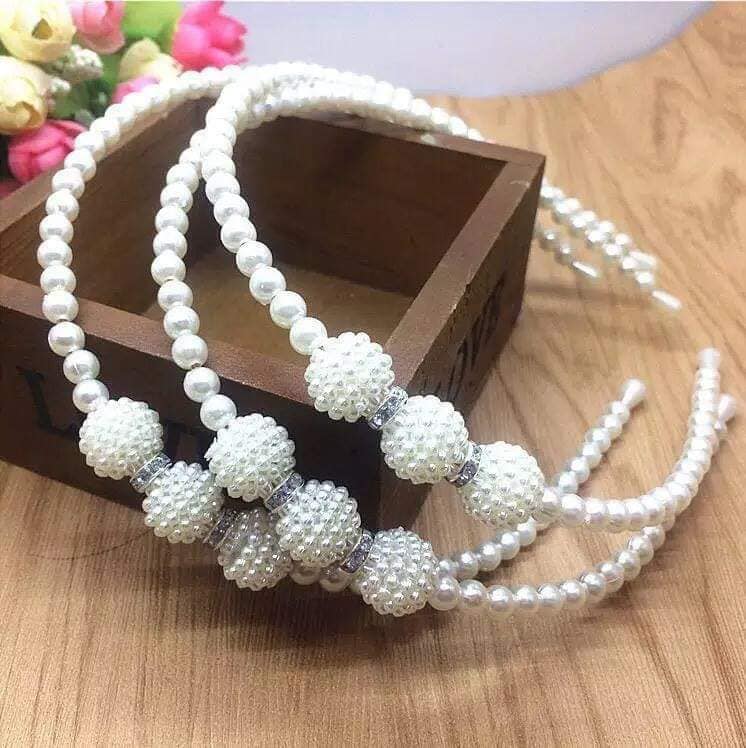 Băng đô, bờm ngọc trai Hàn Quốc đính đá, bờm cho bé