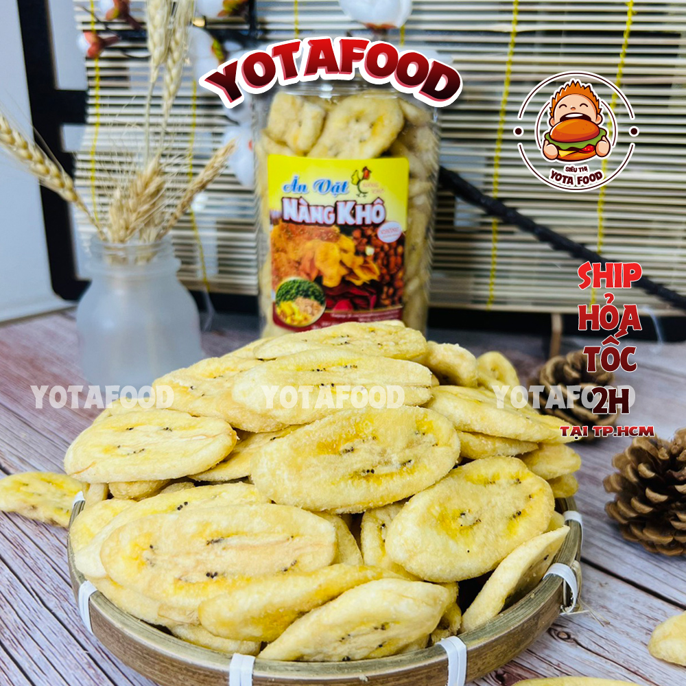 Chuối sấy Đà Lạt Không Đường -250gr đồ ăn tốt cho người ăn kiêng,giảm cân từ Yotafood