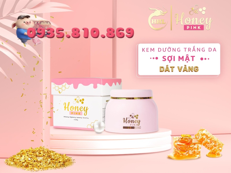 [ Giá Sỉ ] Body Honey Pink - Kem dưỡng trắng da Sợi Mật Dát Vàng, hàng chính hãng 250g