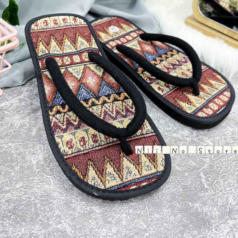Dép thổ cẩm quai kẹp - ND016