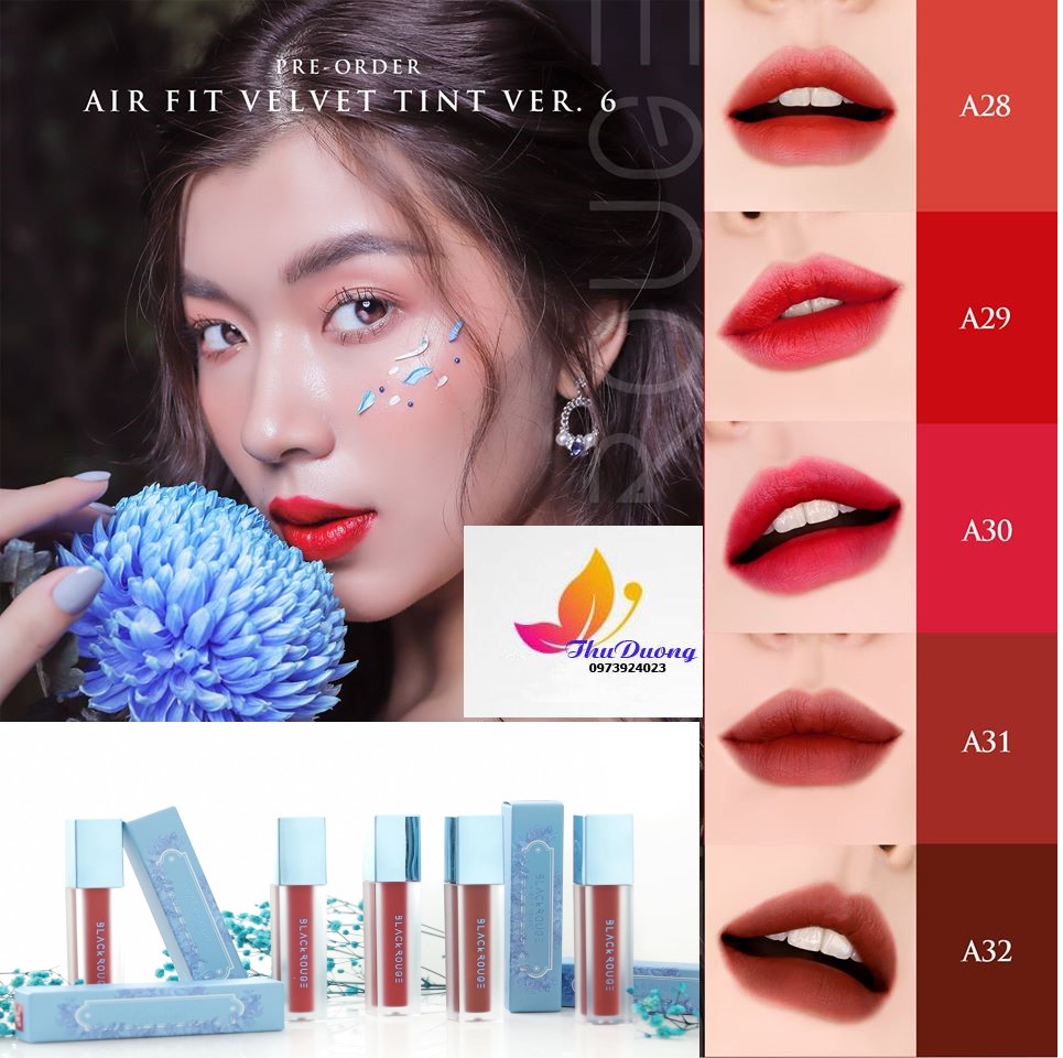 [HCM]Son Kem Black Rouge Air Fit Velvet Tint Ver 6 Blueming Garden