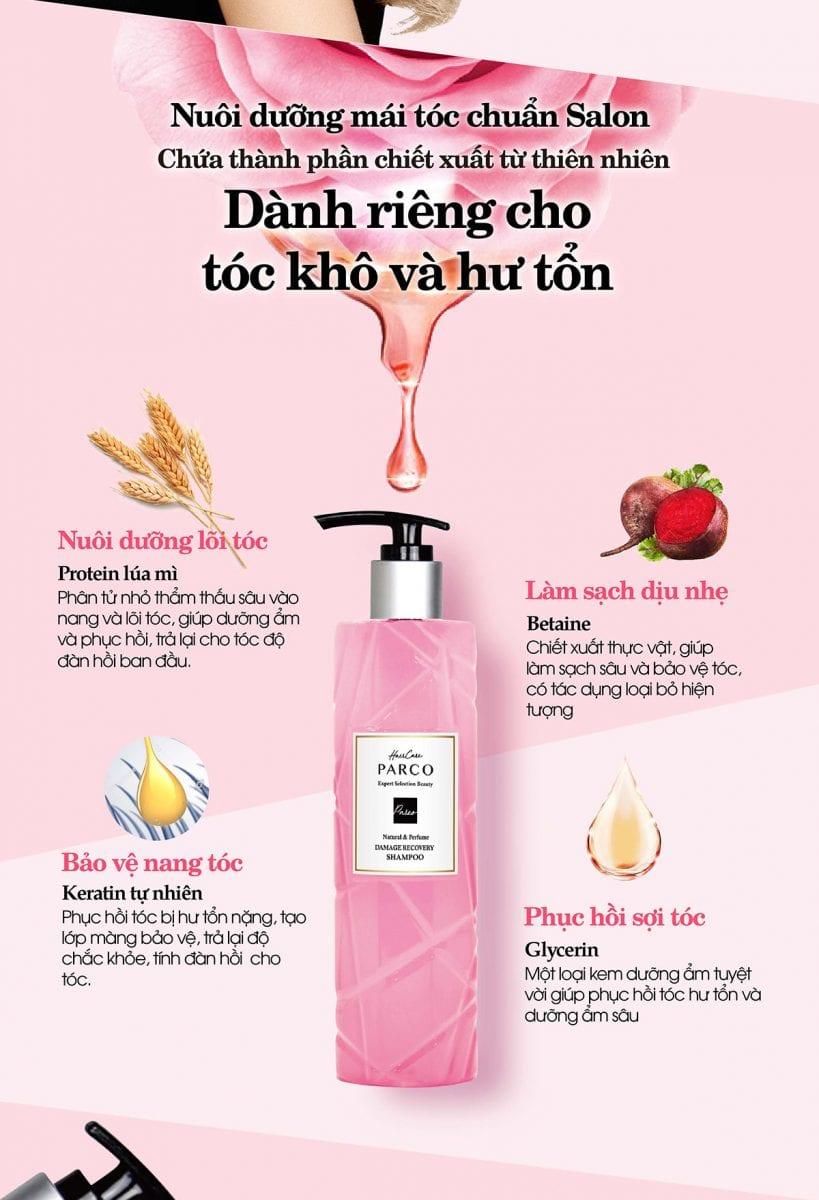 Dầu Gội Phục Hồi Tóc Hư Tổn Parco 400ml