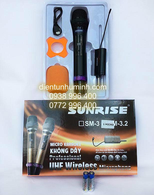 Micro không dây đa năng cho loa kéo Sunrise SM-3 bộ 1mic