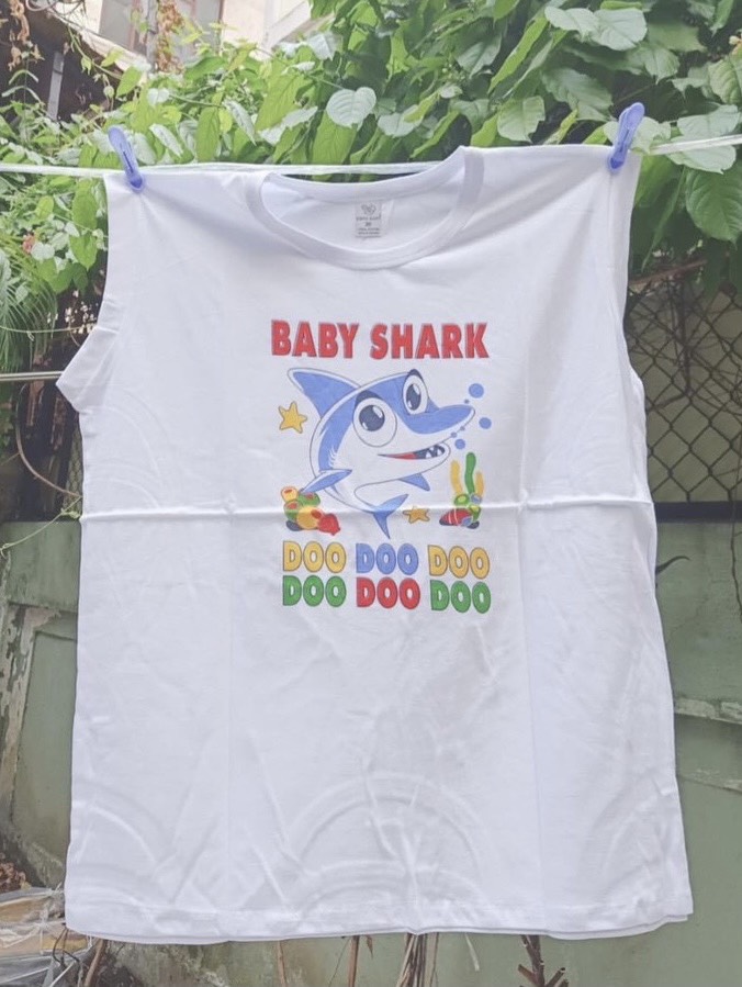 Chất mát áo thun sát nách cotton trắng mặc nhà cho bé mặc nhà 30-70kg_ mã umro