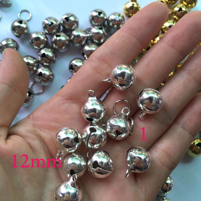 5 Chuông tròn size 12mm kèm khoen, chọn màu