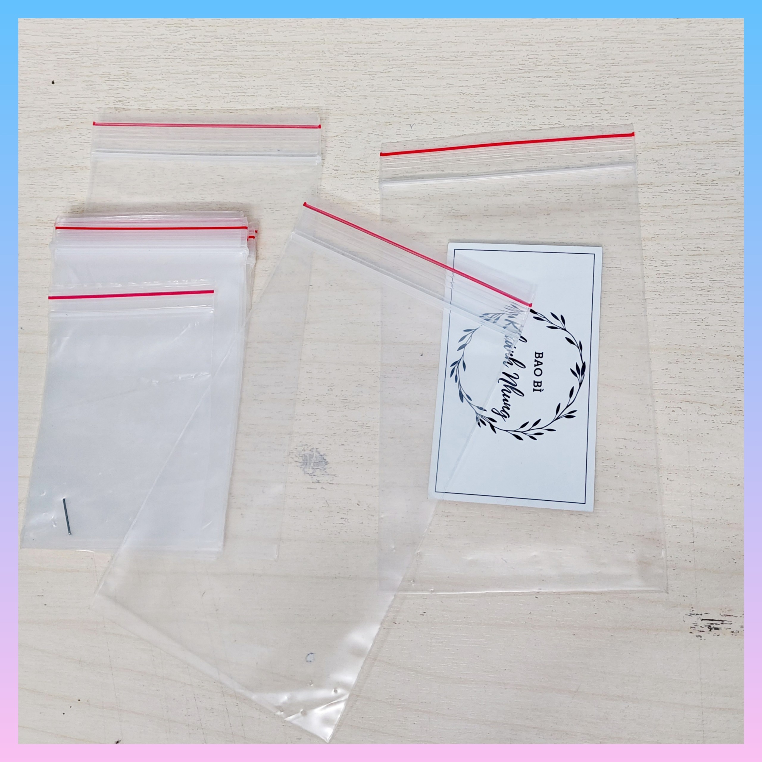 100GR TÚI ZIPPER (ZIPPER CHỈ ĐỎ)