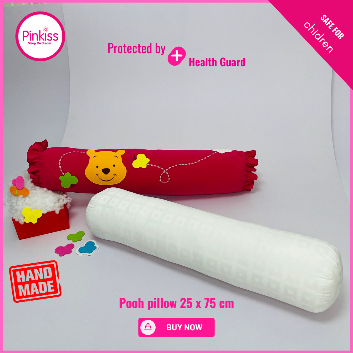 Gối ôm PINKISS trẻ em kích thước 25x75cm