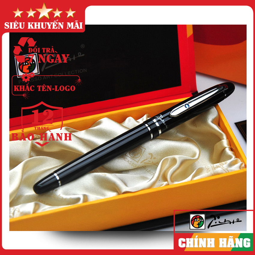 Bút ký cao cấp - bút ký dạ bi picasso 608rbk - chính hãng 100% - khắc tên, logo theo yêu cầu