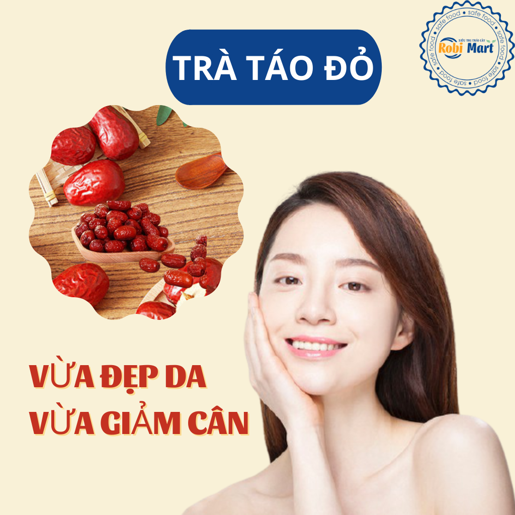 Táo đỏ sấy lạnh Robi Mart gói 500gr - Quả to tròn hàng loại 1 chính hãng