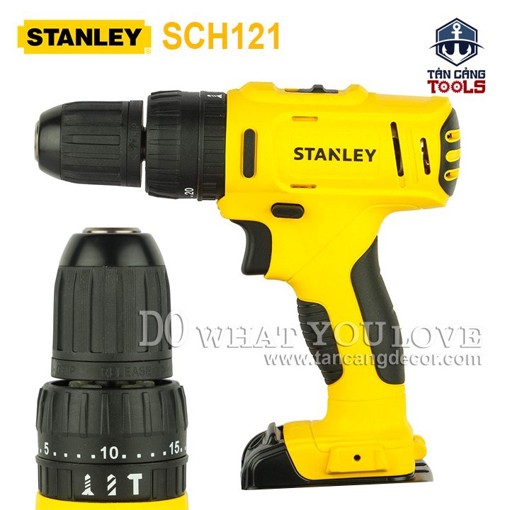 [Trả góp 0%] Combo Máy Khoan Máy Bắt Vít Dùng Pin Stanley 12V SCHI121S2FK