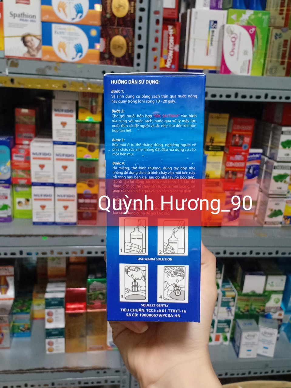 Bình và muối rửa mũi SRK Saltmax cho mũi khô thoáng cả ngày