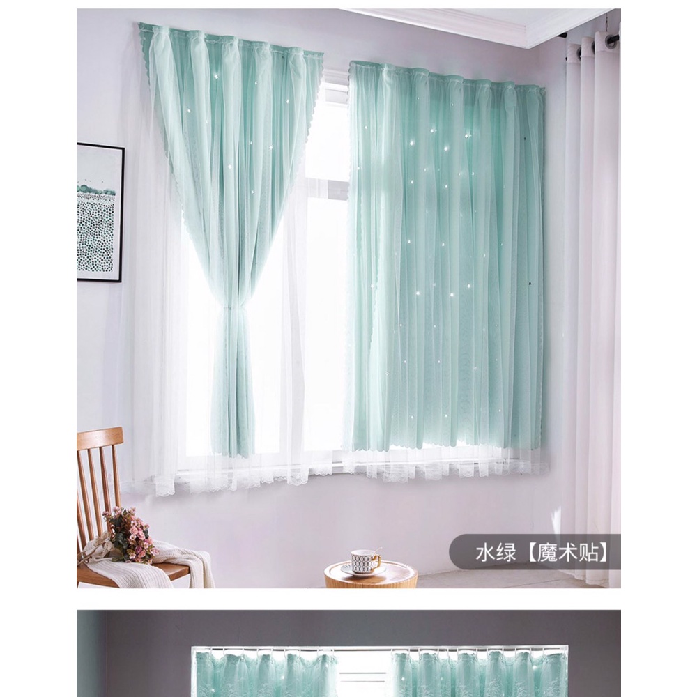 Rèm cửa dán tường chống nắng, rèm cửa dán trang trí cửa sổ - phòng khách dễ dàng lắp đặt không khoan đục