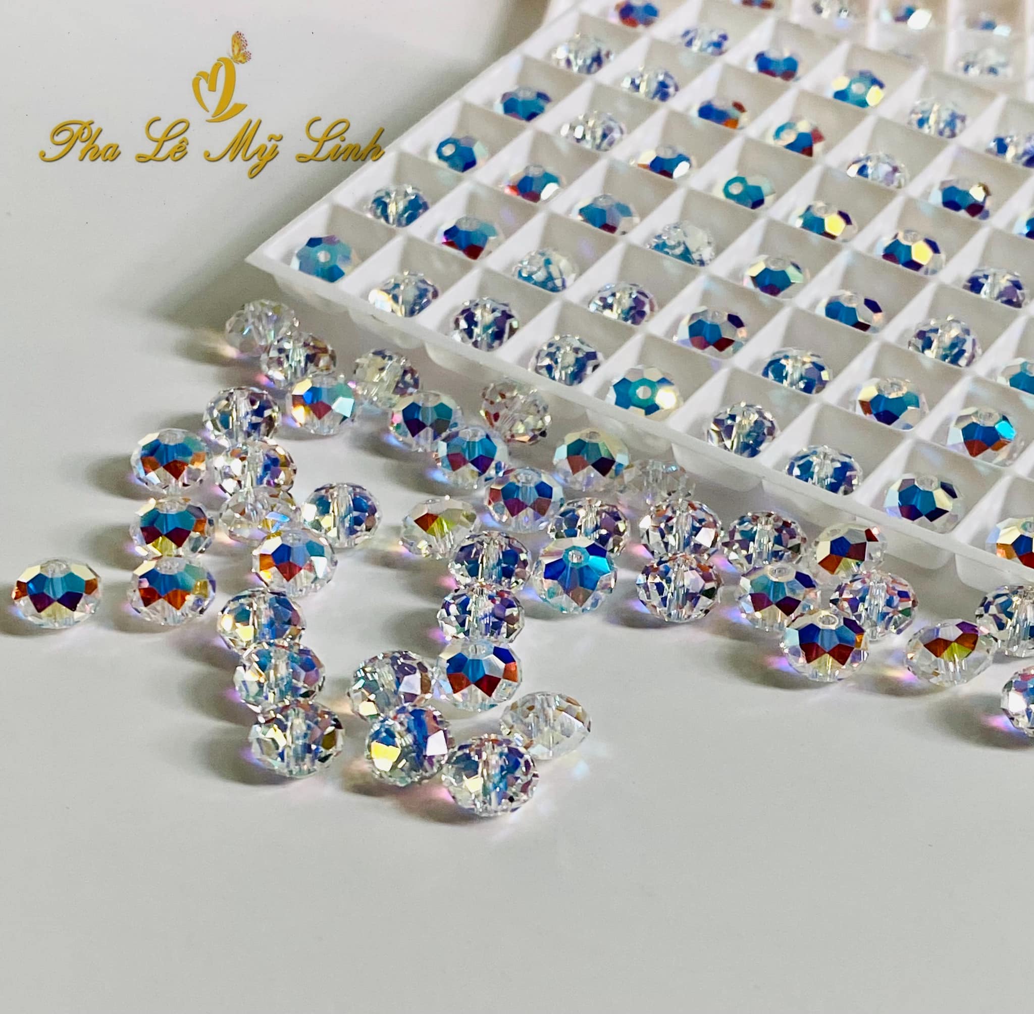 5 viên pha lê Swarovski 8mm kiểu bánh cam
