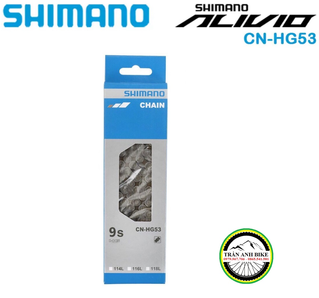 Xích sên xe đạp shimano cn-hg53 9 speed - fullbox hàng chính hãng