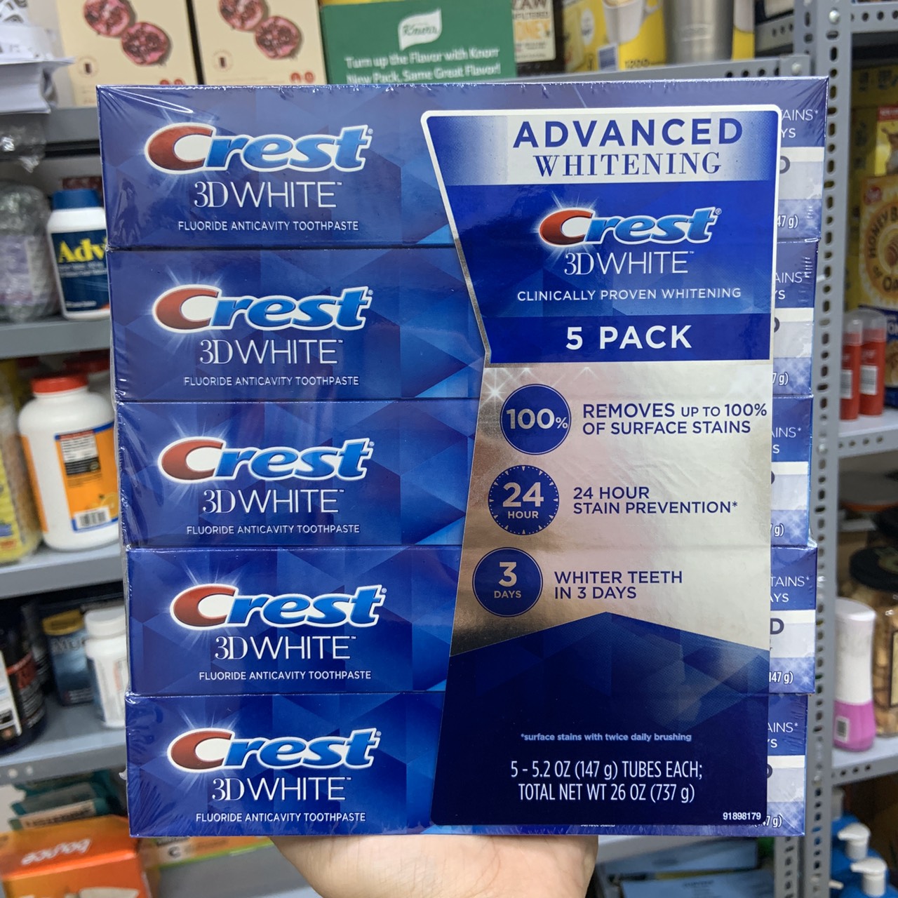 Kem đánh răng date 2026 crest 3d white advanced whitening - eds hàng mỹ