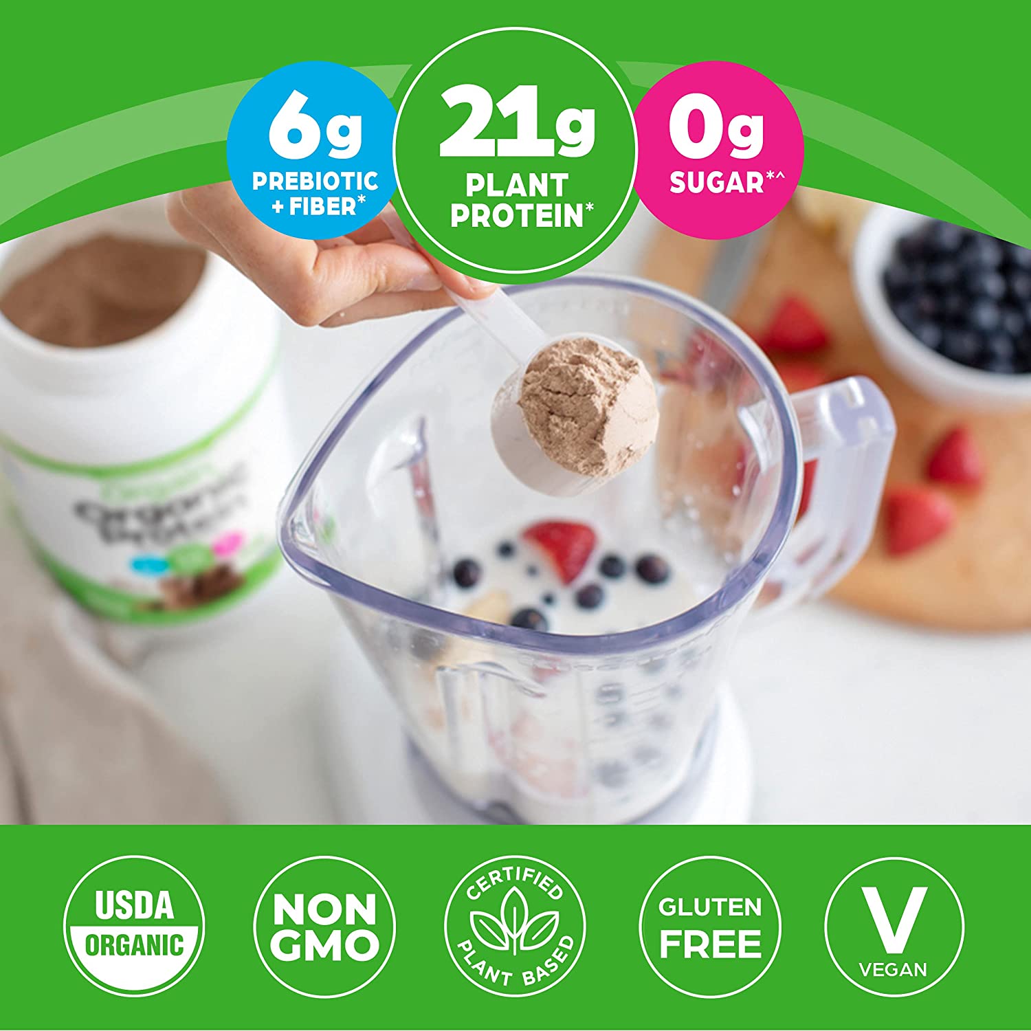 Orgain Organic Plant Based Protein Powder, 20 servings