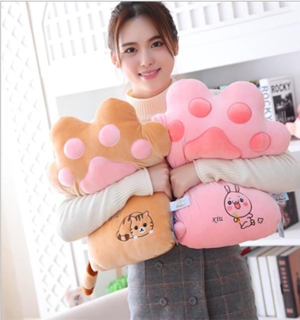 [HCM]GẤU BÔNG BÀN CHÂN MÈO SIÊU DỄ THƯƠNG SIZE 50CM 2 MÀU