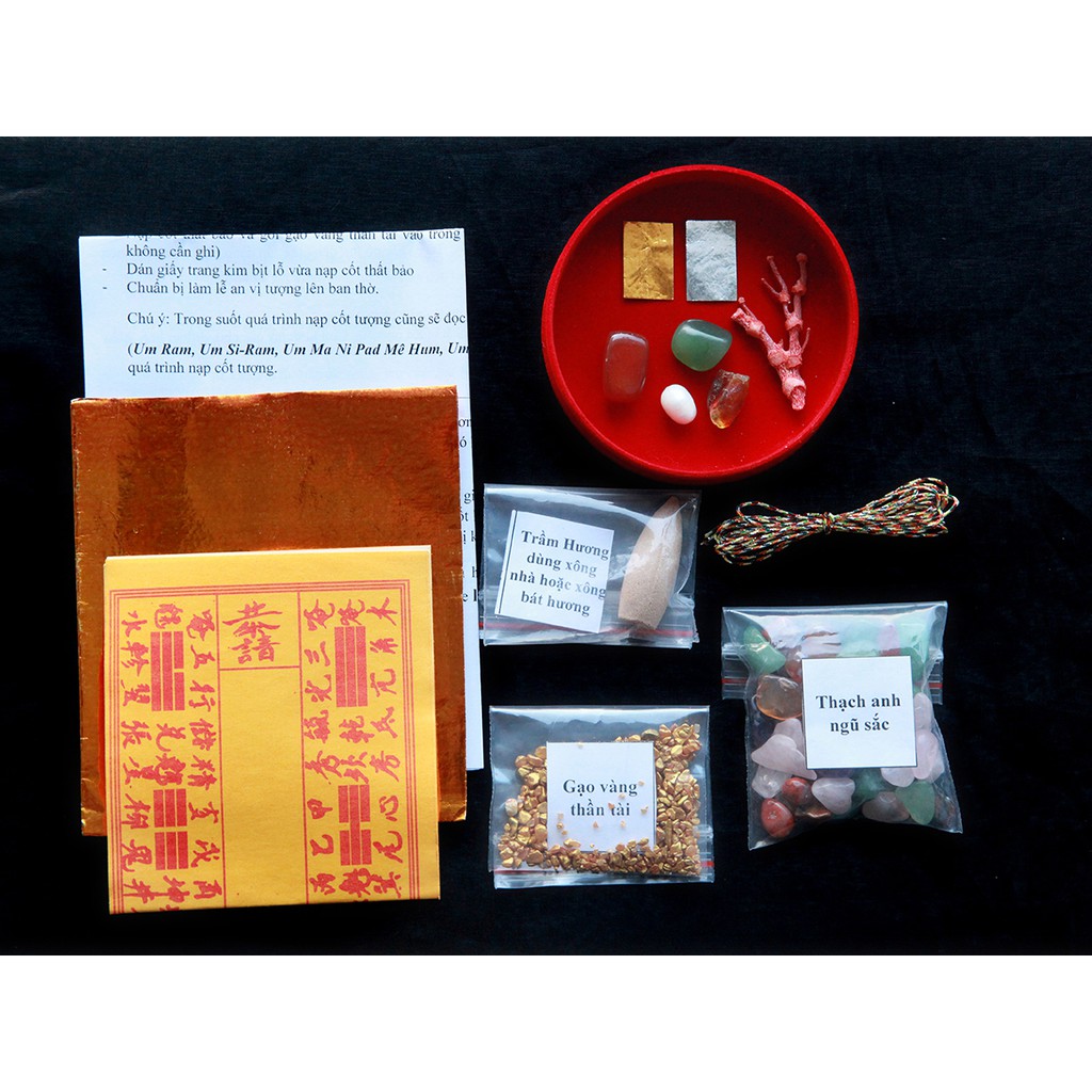 Bộ cốt thất bảo, cốt bát nhang, cốt bát hương chuẩn - Bộ số một
