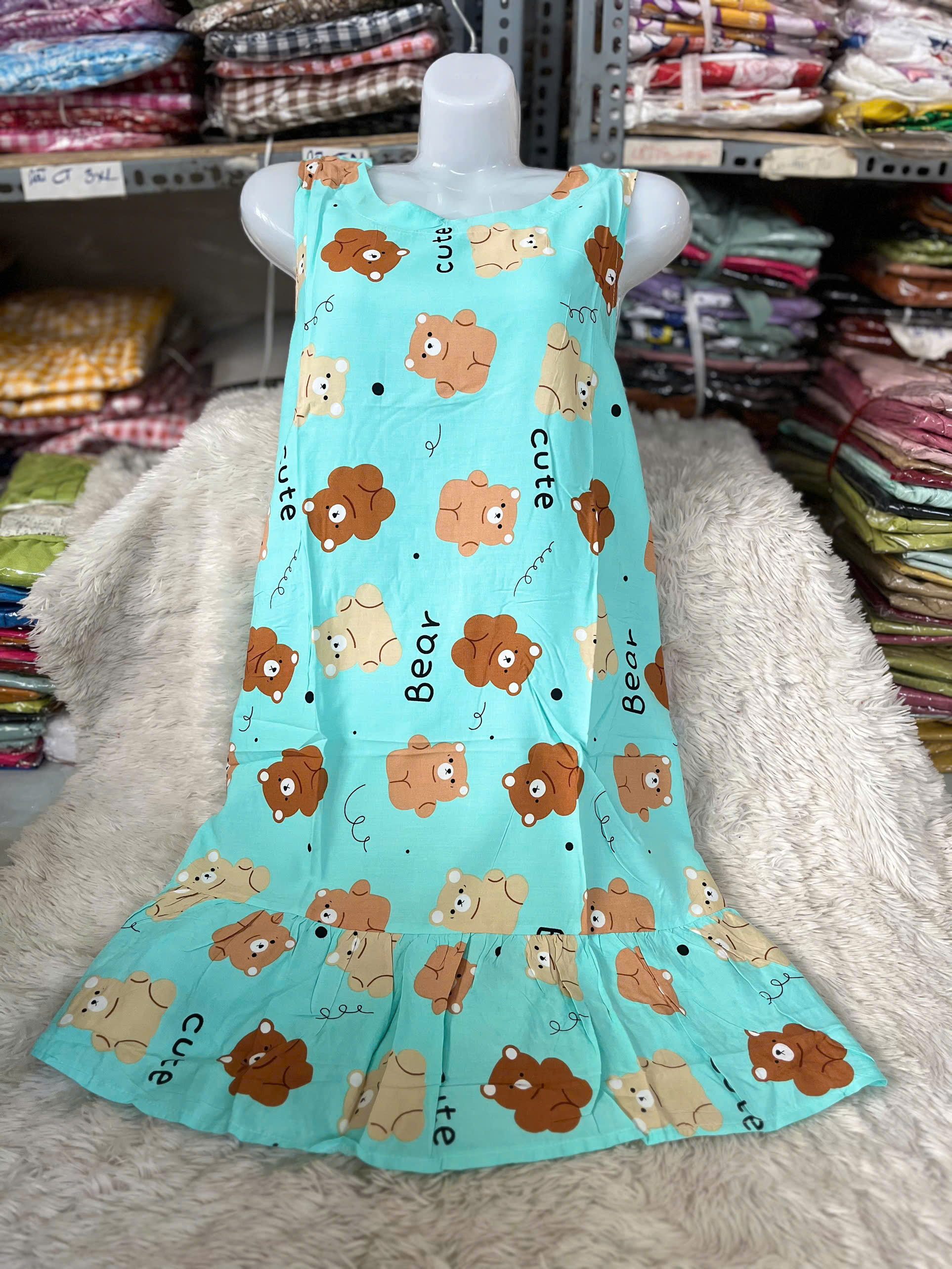 (Mới) Váy mặc nhà lanh lụa freesize rộng cực mềm mát