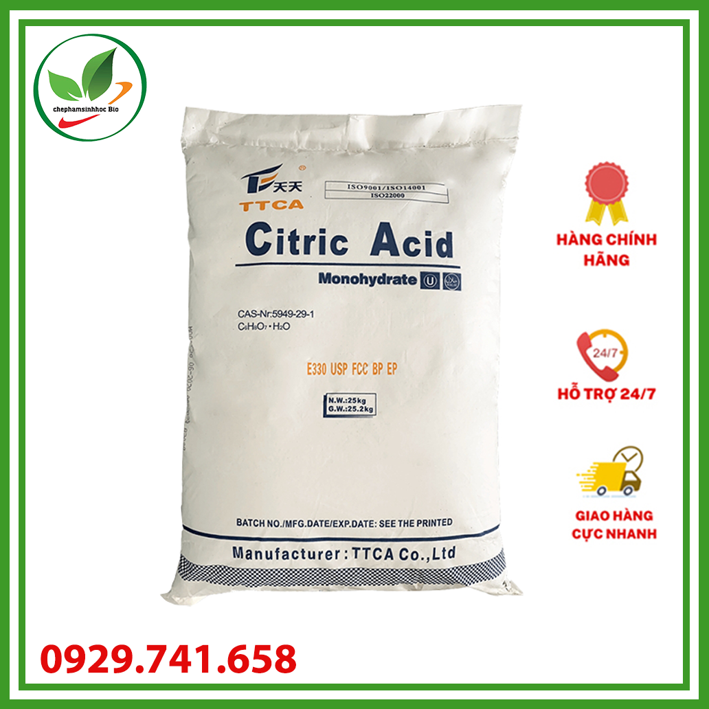 Acid Citric. Bột chanh, bột chua. Bao 25kg