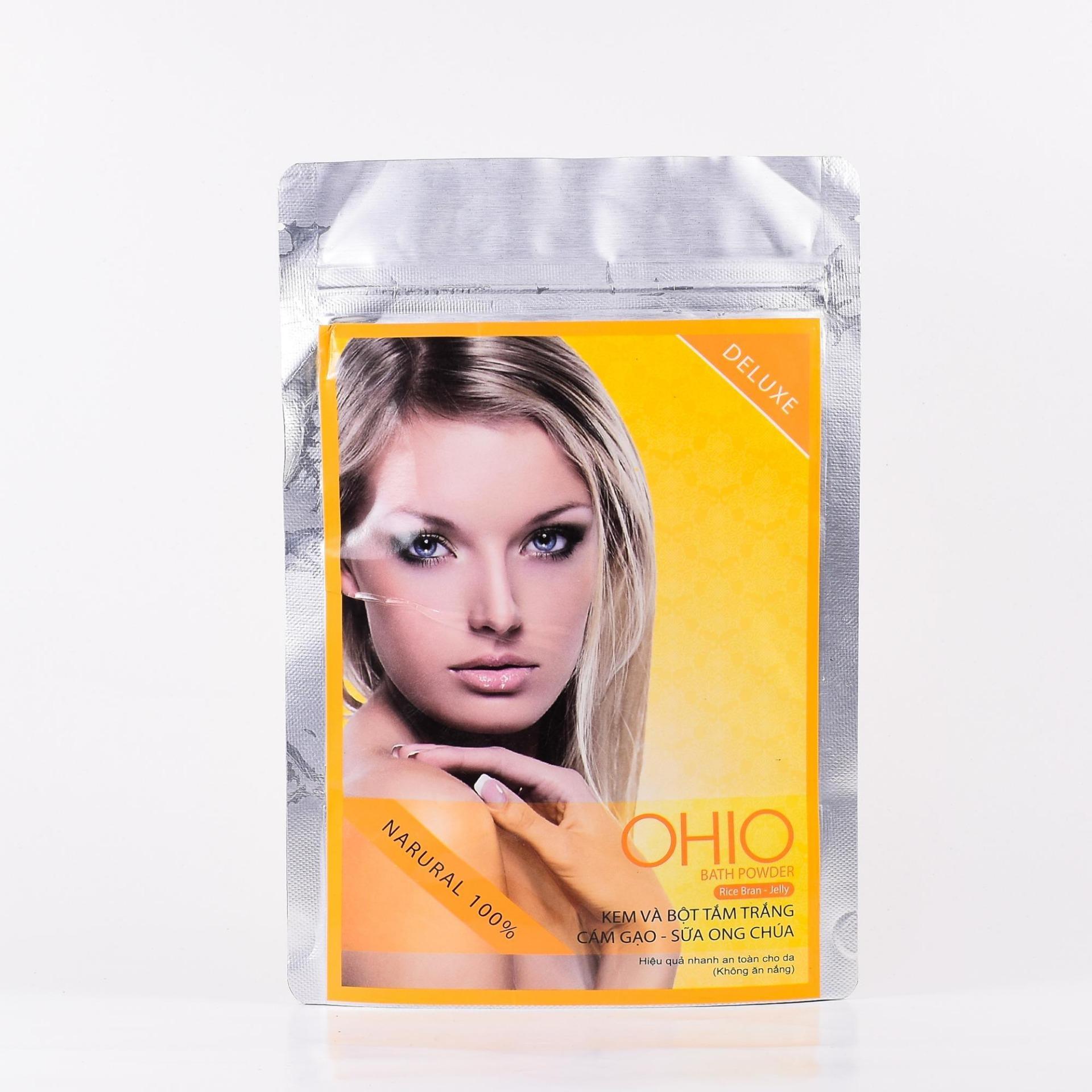 [HCM]Kem & bột tắm trắng Cám gạo - Sữa ong chúa Ohio 150g (Cam)