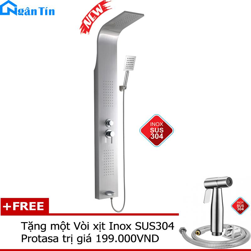 Bộ sen thuyền tắm nóng lạnh massage cao cấp Inox SUS304 Protasa PT-104 (Tặng kèm một vòi xịt Inox SUS304)