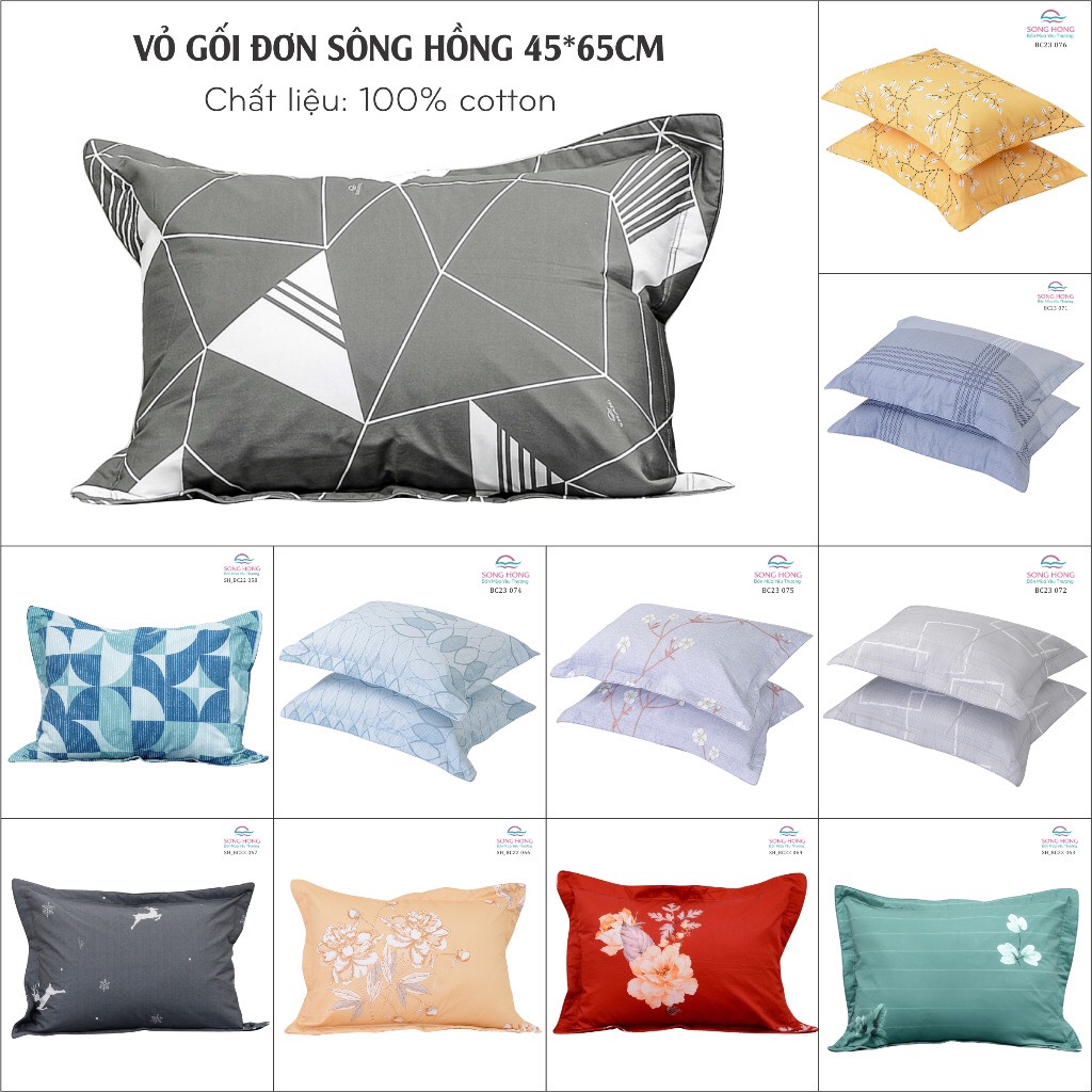 Vỏ gối đơn Sông Hồng 45x65cm