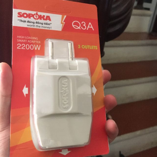Ổ cắm chia 3 thông minh sopoka