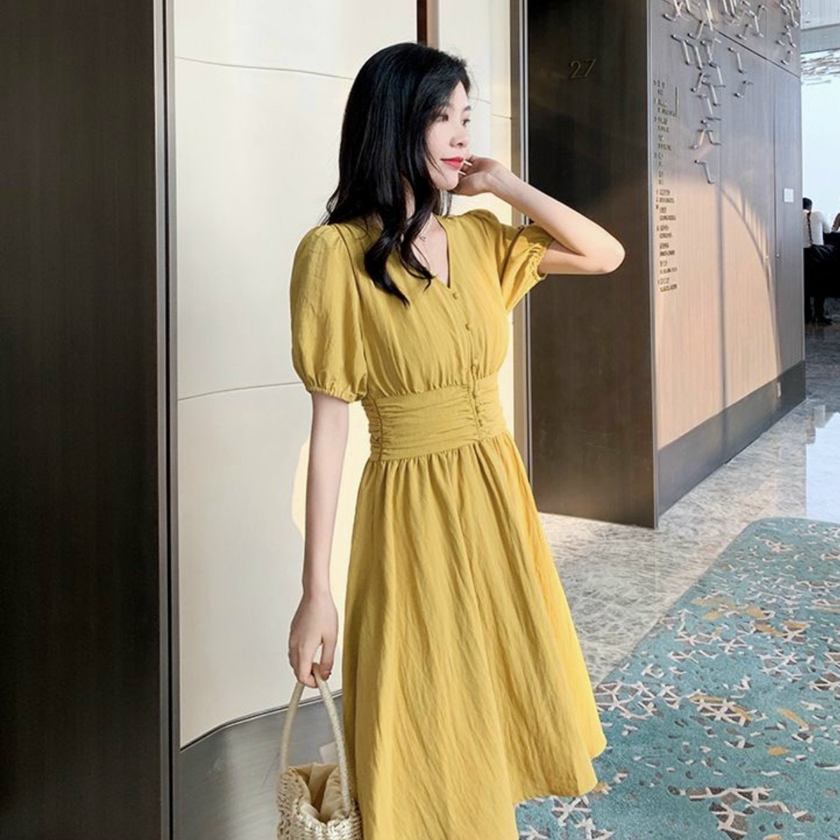 [HCM]Sleeveless V-neck Dress 2 Colors - DX0063