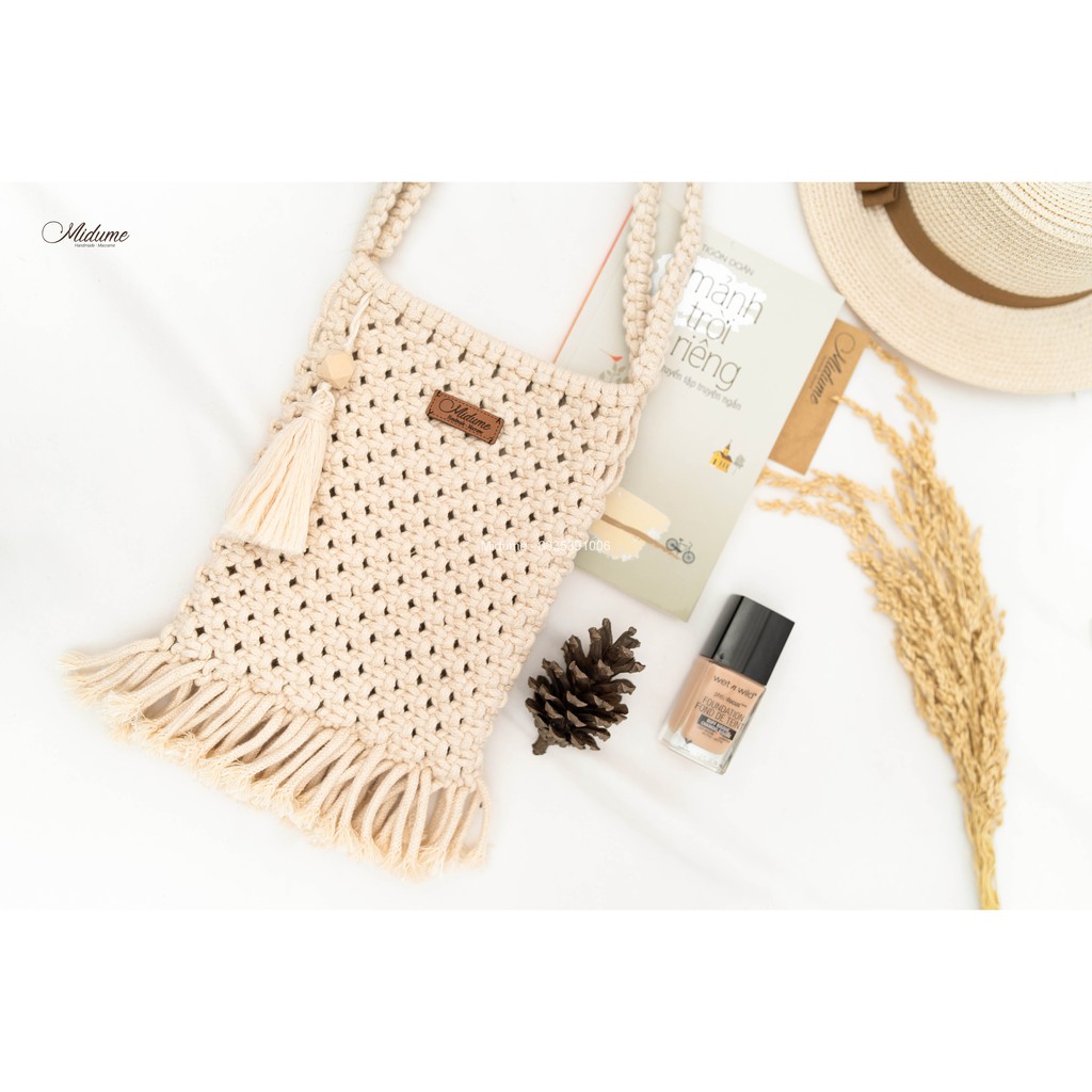 Túi xách đeo chéo Macrame phong cách boho chic, vintage