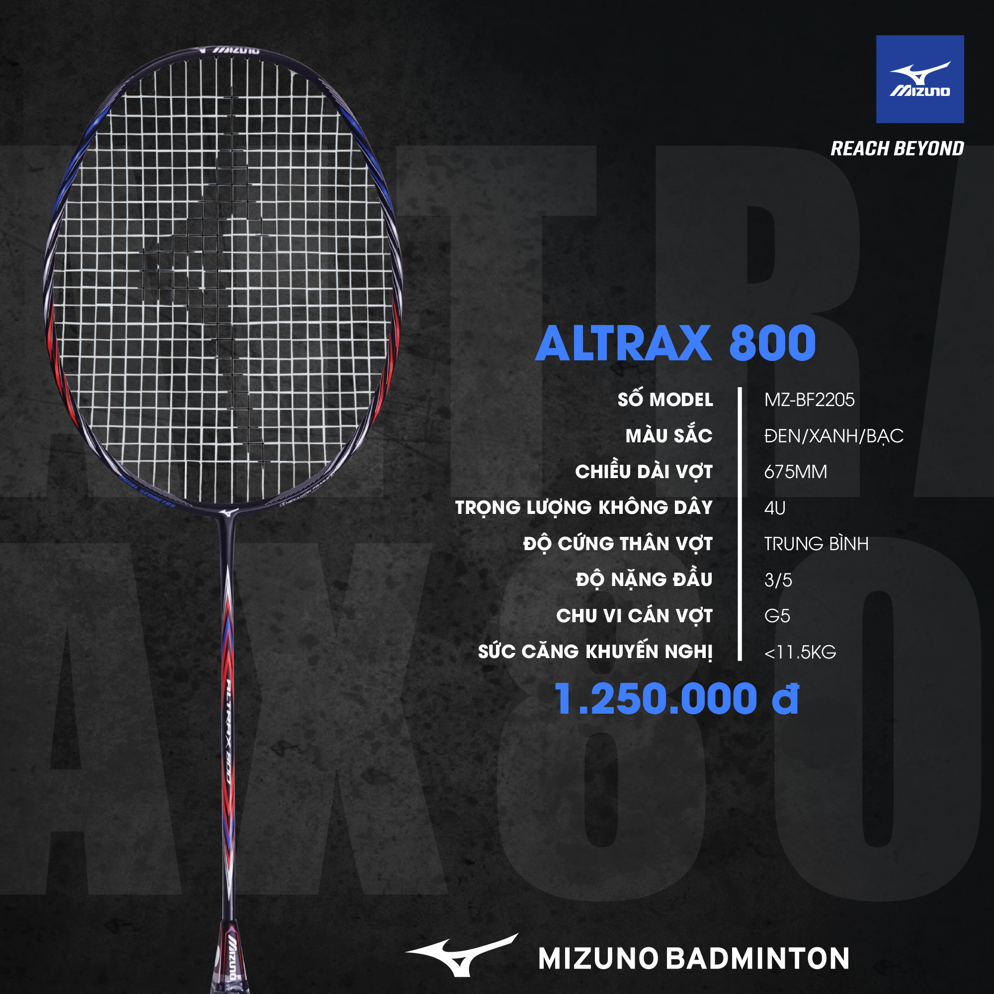 VỢT CẦU LÔNG ALTRAX 800 MIZUNO