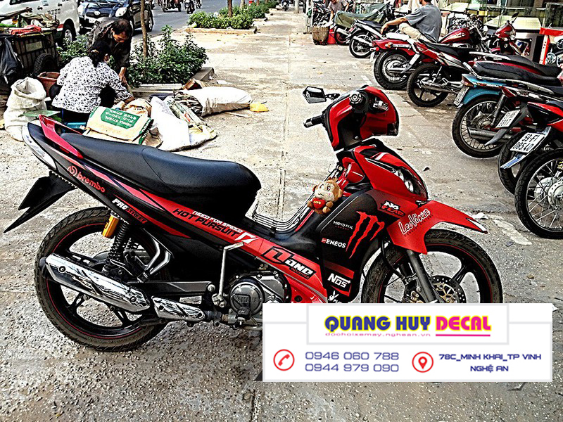 Tem trùm jupiter đỏ đen monster - Độ dán team trùm decal xe máy jupiter đỏ đen monster - Team trùm decal xe máy jupiter rẻ đẹp và chất