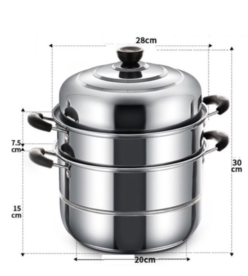 NỒI XỬNG HẤP INOX 3 TẦNG - 28CM