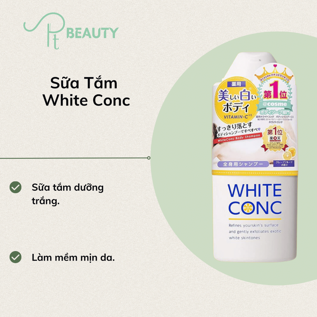 Sữa Tắm Trắng Da White Conc Body -  Các Loại