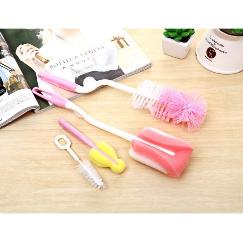 Combo 4 dụng cụ cọ rửa ly, bình sữa,,,