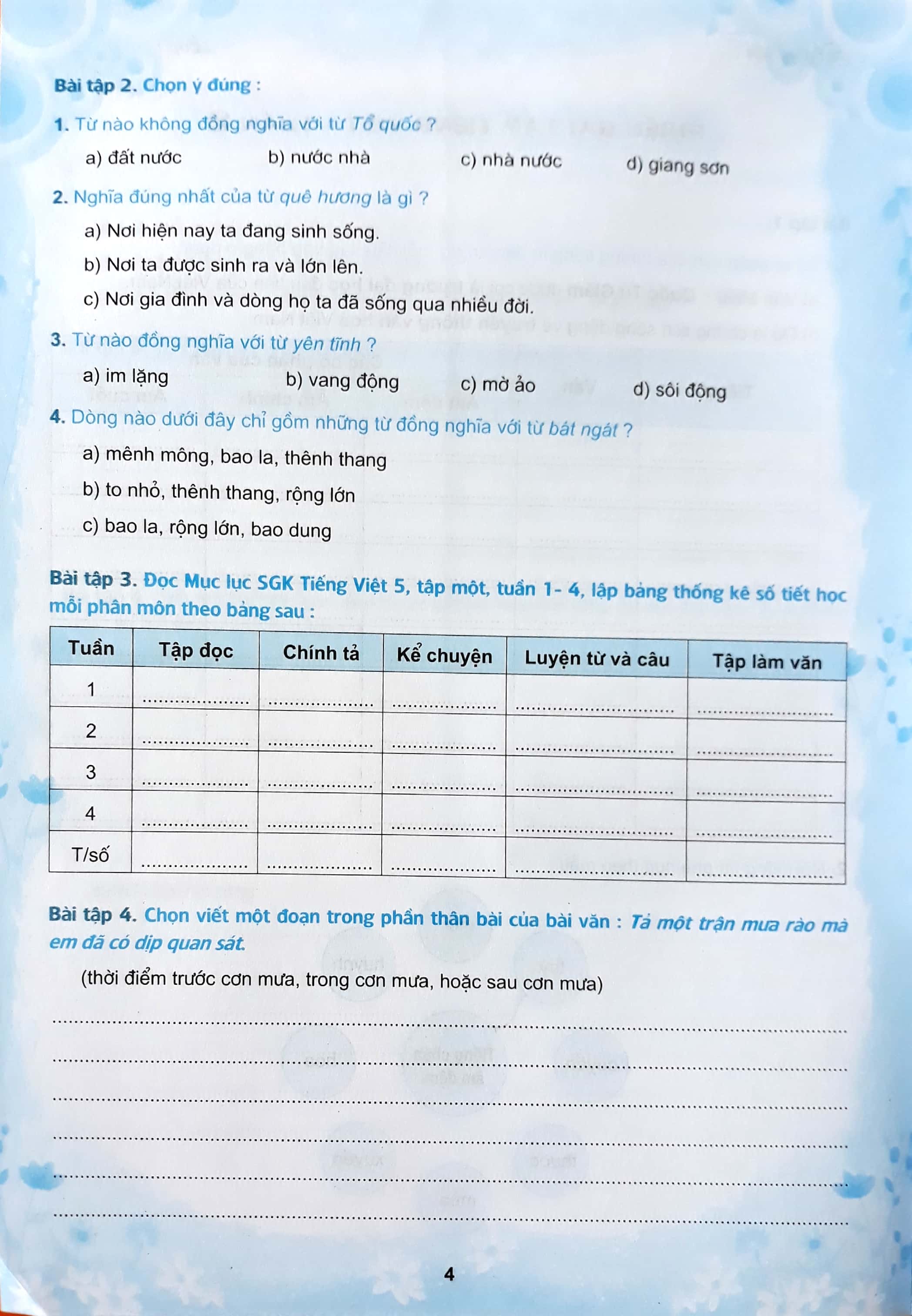Phiếu bài tập cuối tuần môn Tiếng Việt lớp 2