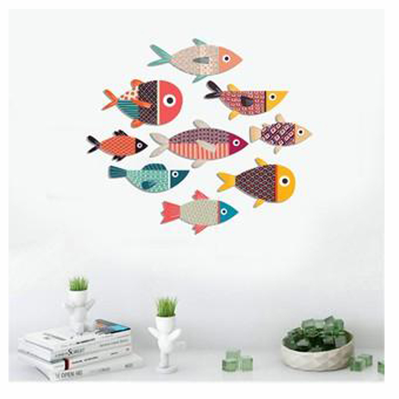[HCM]BỘ CÁ DECOR CAO CẤP - 9 EM CÁ DÁN TƯỜNG BỘ 9 CON CÁ DÁN TƯỜNG