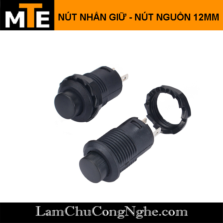 Nút nhấn giữ - nút nguồn 12mm 1.5A 250VAC