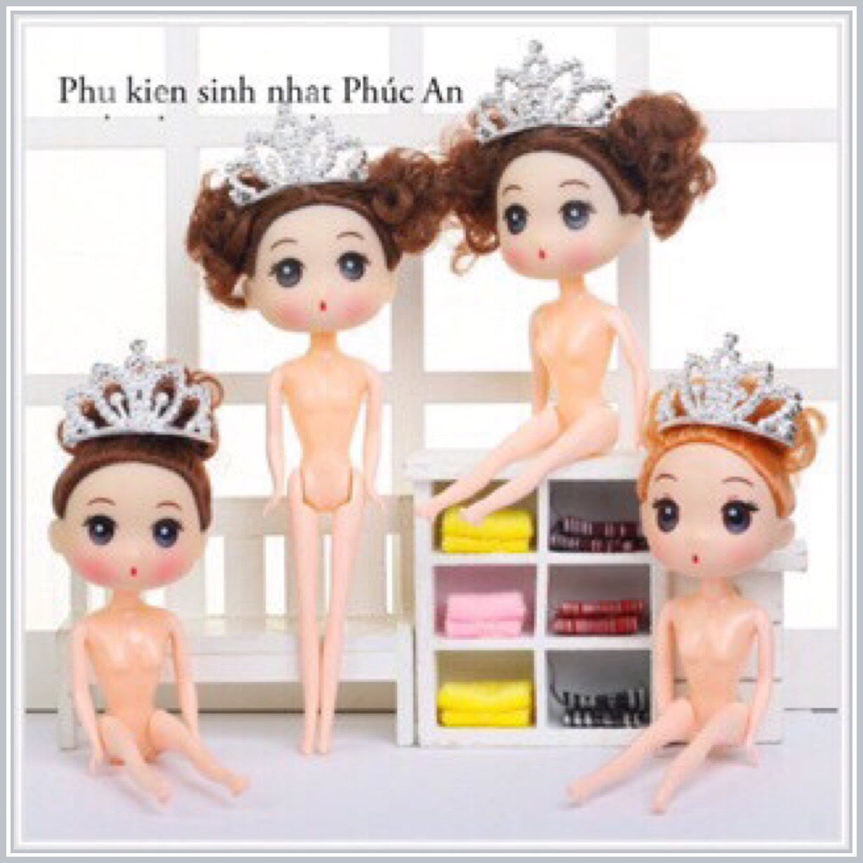 [HCM]Búp bê mini 18cm trang trí bánh kem