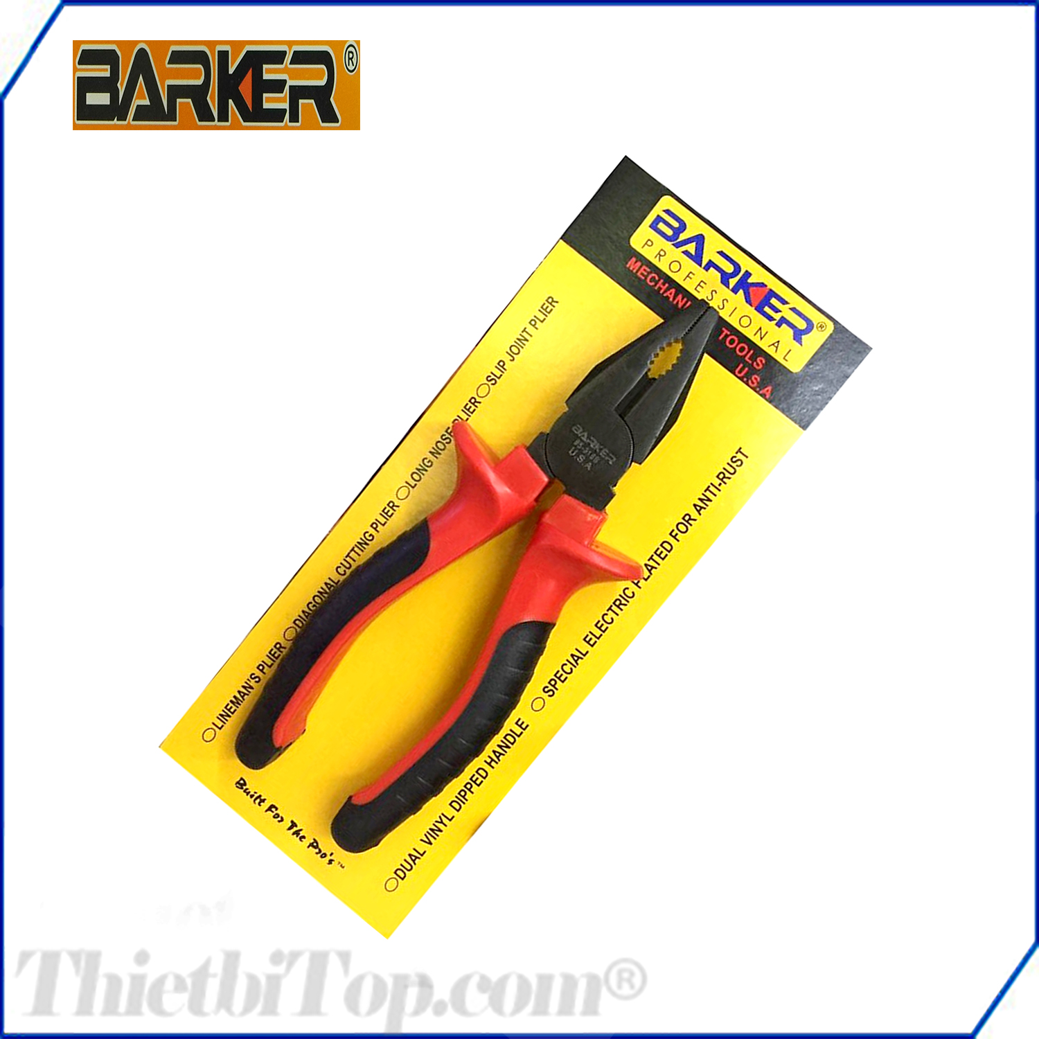 Kìm (kềm) điện 7 đen đỏ BARKER 38-132