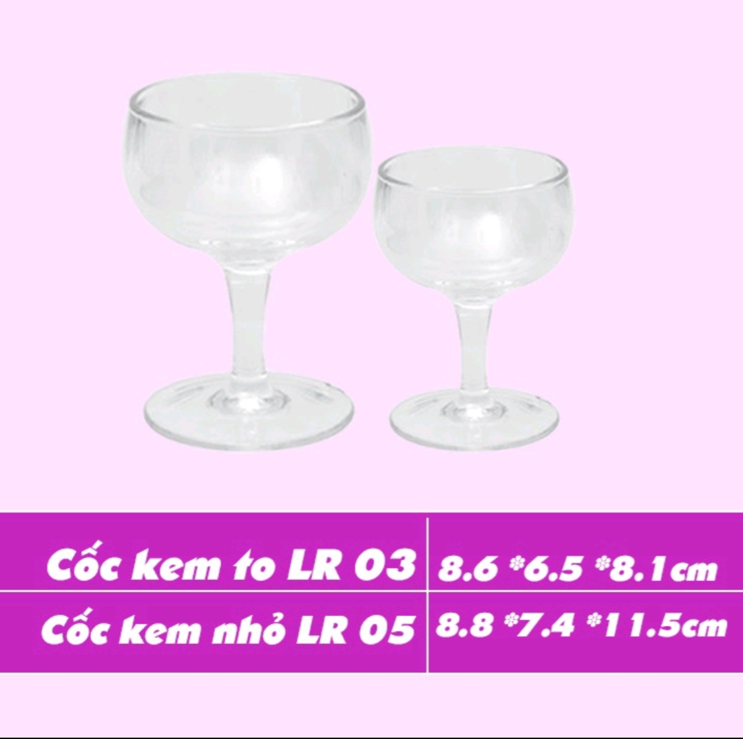 Ly, cốc đựng kem việt nhật 2 size nhựa trong cap cấp. ly bé lr03: 8,6 x 6,5 x 8,1cm. ly to lr05: 8,8 x 7,4 x 11,5cm