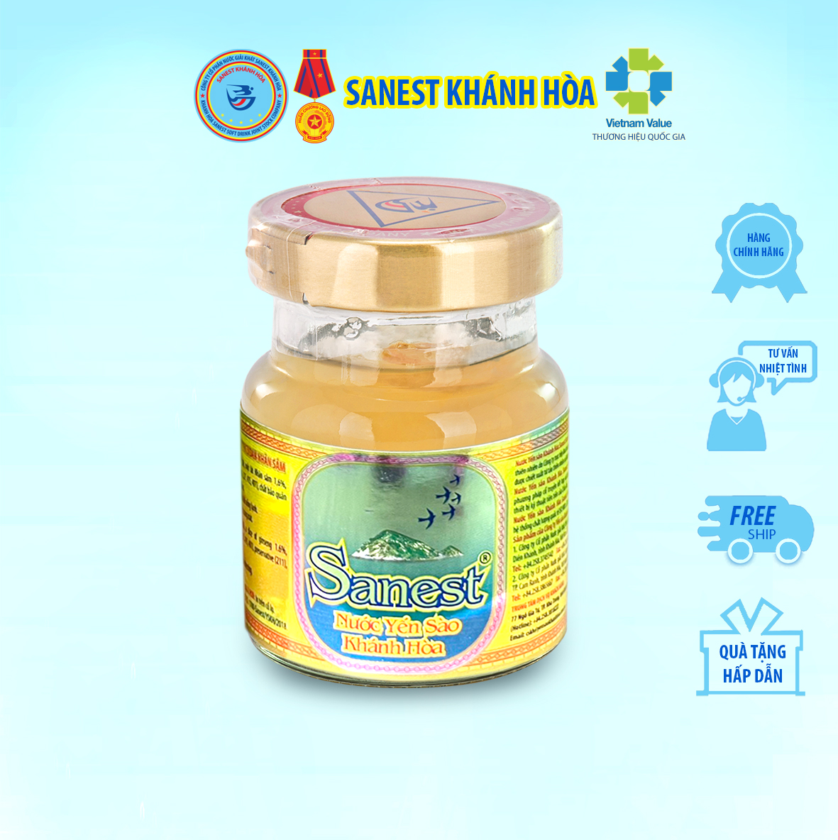 [COMBO 30 LỌ] Nước Yến sào Khánh Hòa Sanest Nhân Sâm 70ml