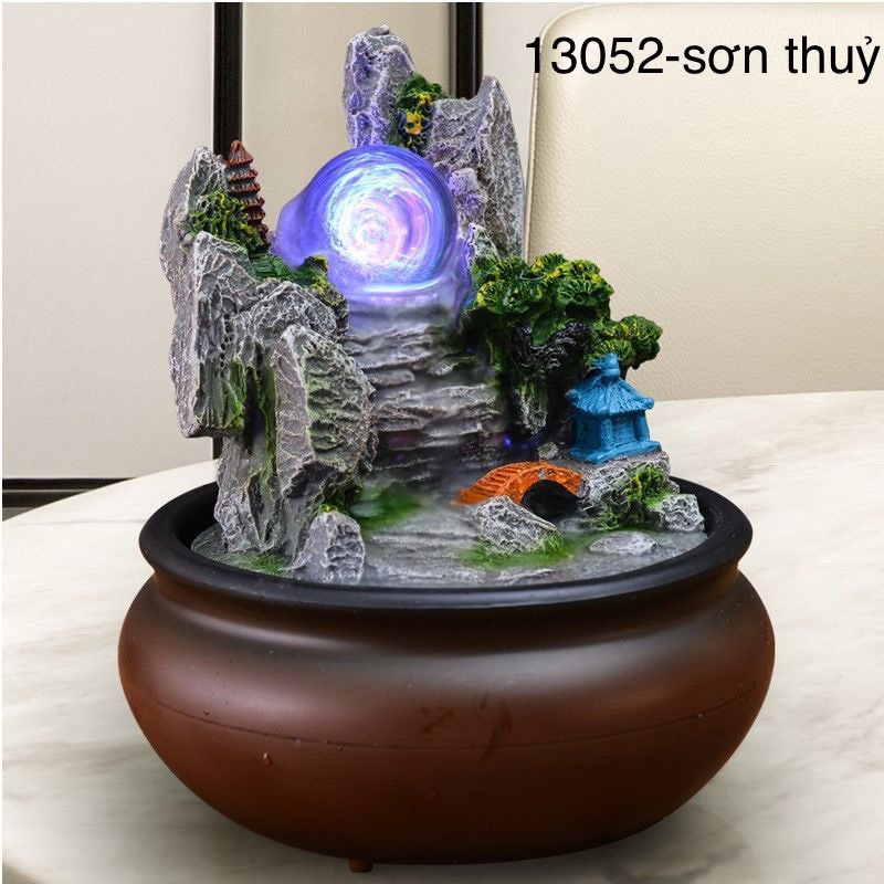 Thác nước phong thuỷ để bàn thư giãn tặng sinh nhật, tân gia, khai trương