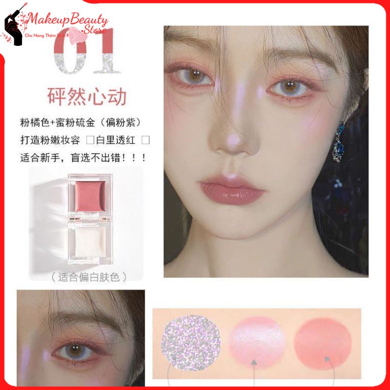 Phấn má và phấn bắt sáng Magic Casa dạng kem, bắt sáng nội địa trung F4 MS 971