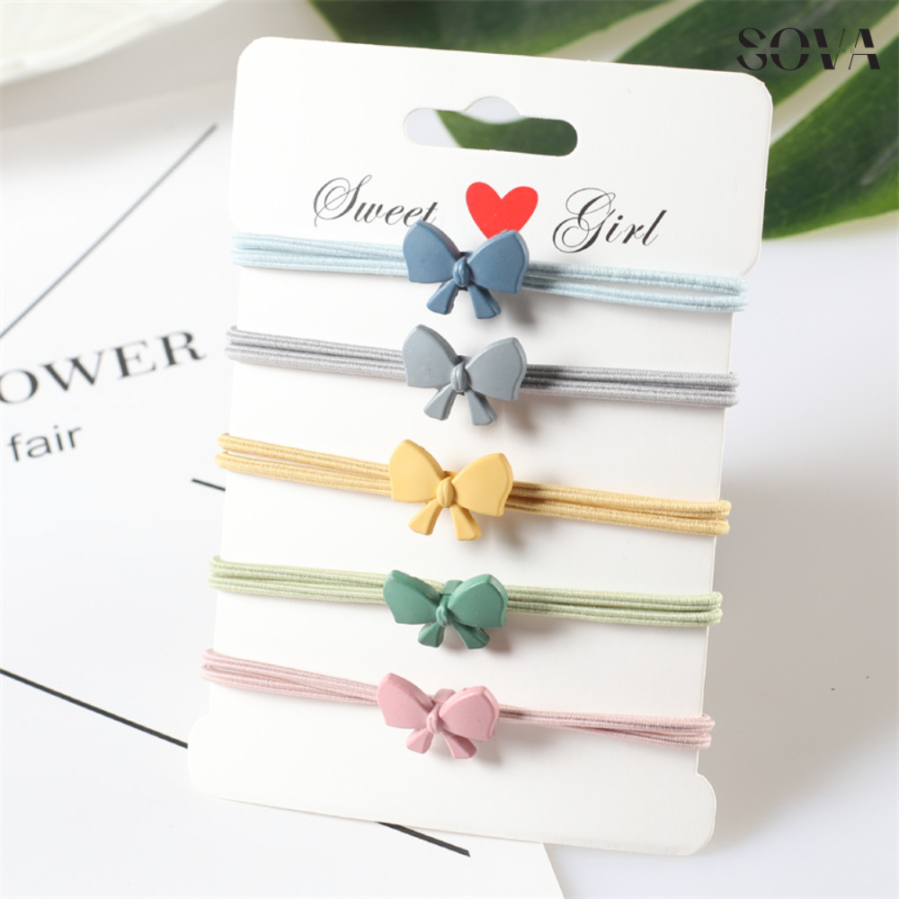 Dây cột tóc, thun buộc tóc hình nơ dành cho nữ, dây thun buộc tóc SOVA013