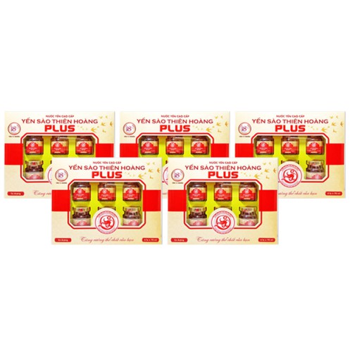 Combo 5 Hộp Yến Thiên Hoàng 18% Plus (1 Hộp 6 lọ x 70ml)