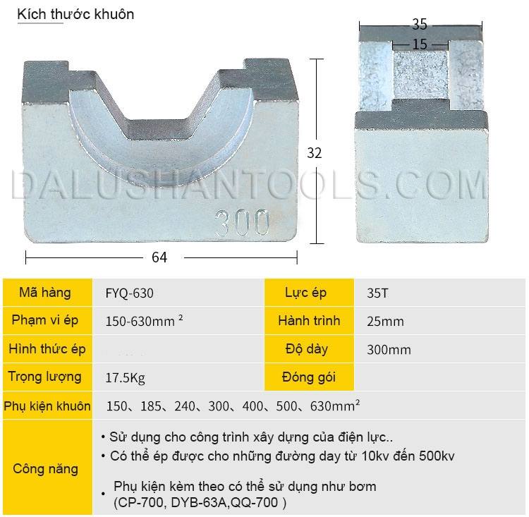 ĐẦU ÉP COS THỦY LỰC FYQ-630