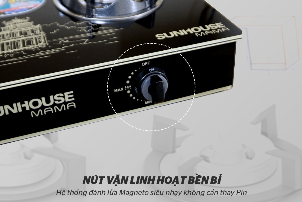 Bếp Gas dương kính Sunhouse Mama MMBB0787B