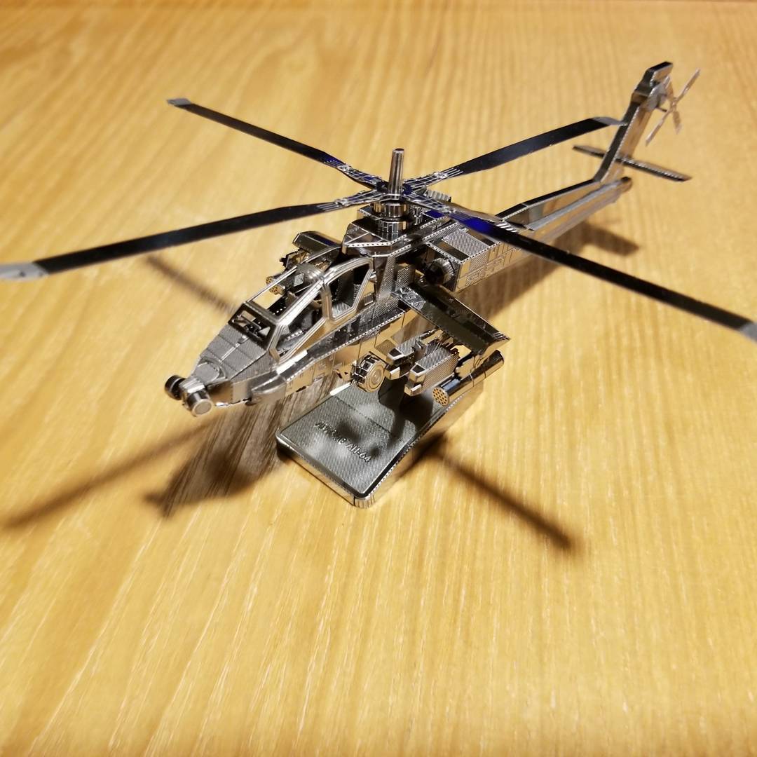 Mô Hình 3D Kim Loại Lắp Ráp Trực Thăng AH-64 Apache Quân Đội Mỹ [ Chưa Lắp]